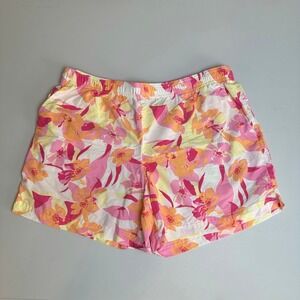 Columbia Womens Floral Shorts Pink Orange Tropical Outdoor Summer AL1418 Size M